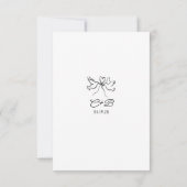 手描きのクセのあるファンキーな結婚式RSVPカード 出欠カード (裏面)