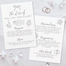 手描きのクセのあるファンタジーな結婚式の詳細 エンクロージャーカード