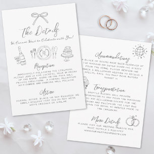 手描きのクセのあるファンタジーな結婚式の詳細 エンクロージャーカード