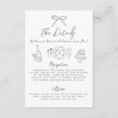 手描きのクセのあるファンタジーな結婚式の詳細 エンクロージャーカード (正面)