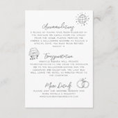 手描きのクセのあるファンタジーな結婚式の詳細 エンクロージャーカード (裏面)