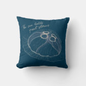 手描きのクラゲアートスローピロー クッション (正面)