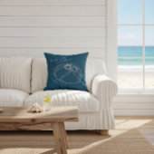 手描きのクラゲアートスローピロー クッション