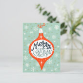 手描きのクリスマスオーナメント シーズンポストカード (スタンド正面)