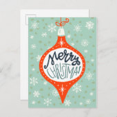 手描きのクリスマスオーナメント シーズンポストカード (正面/裏面)