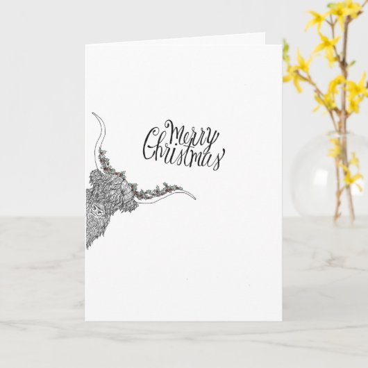 手描きのクリスマスカード カード (黄色い花)