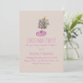 手描きのクリスマスツリーのドゥードルが楽しいクリスマスパーティー 招待状 (スタンド正面)