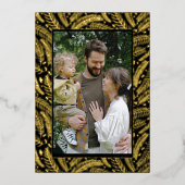 手描きのクリスマスツリーの写真 箔シーズンカード (正面)