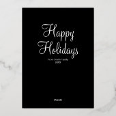 手描きのクリスマスツリーの写真 箔シーズンカード (裏面)