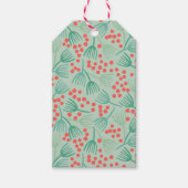 手描きのクリスマスツリー 常緑の松の葉 ギフトタグ (正面)