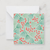 手描きのクリスマスツリー　常緑の松の葉 ノートカード (裏面)