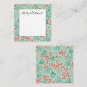 手描きのクリスマスツリー　常緑の松の葉 ノートカード (正面/裏面)