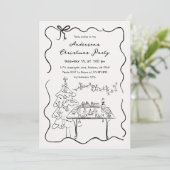 手描きのクリスマスパーティー イラスト 招待状 (スタンド正面)
