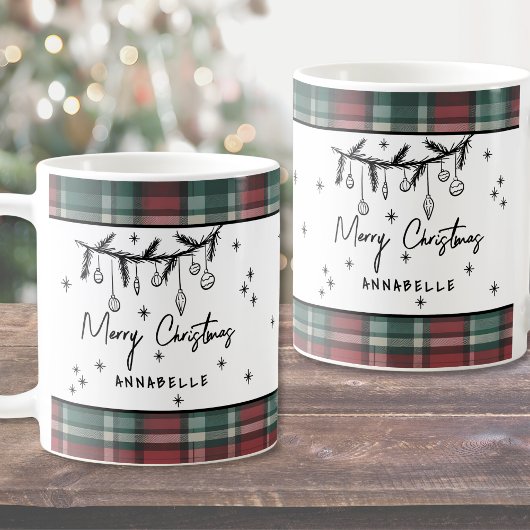 手描きのクリスマスメッセージ コーヒーマグカップ