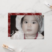 手描きのクリスマスレタリング ジョイ スノーフレーク カード (正面/裏面インサイチュ)