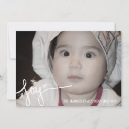 手描きのクリスマスレタリング　ジョイ　スノーフレーク カード