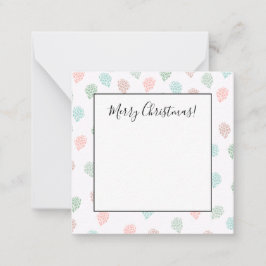 手描きのクリスマス松ぼっくり マルチカラー ノートカード