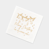 手描きのクリスマス ゴールド 箔ナプキン (左)