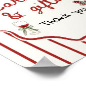 手描きのクリスマス ブライダルシャワーのカードとギフト ポスター (角)