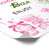 手描きのクリスマス ブライダルシャワー ホットチョコレート ポスター (角)