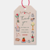 手描きのクリスマス ブライダルシャワー 感謝カード ギフトタグ (正面)