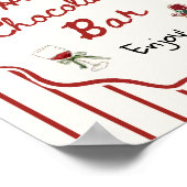 手描きのクリスマス ホットチョコレートバー ポスター (角)