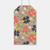 手描きのクリスマス ポインセチア 赤 カスタマイズ ギフトタグ (正面)