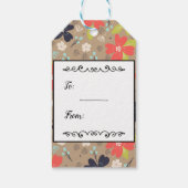 手描きのクリスマス ポインセチア 赤 カスタマイズ ギフトタグ (裏面)