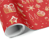 手描きのクリスマス ラッピングペーパー (ロールコーナー)