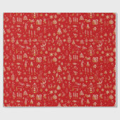 手描きのクリスマス ラッピングペーパー (フラット)