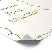 手描きのグリーンフレーム フラワーバー ポスター (角)