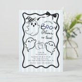 手描きのゴーストの誕生日パーティー招待状 招待状 (スタンド正面)