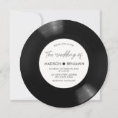 手描きのゴールドの野の花のビニールLPレコードの結婚式 招待状 (裏面)
