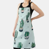 手描きのサボテンとサクルを使ったシームレスな模様 エプロン (インサイチュ)