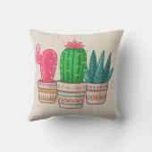 手描きのサボテン クッション (裏面)