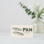 手描きのサワードoughのカスタムQR付きパン屋さんデザイン 名刺 (スタンド正面)