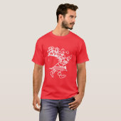 手描きのサンタとプレゼント Tシャツ (正面フル)