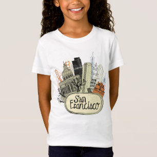 手描きのサンフランシスコ Tシャツ