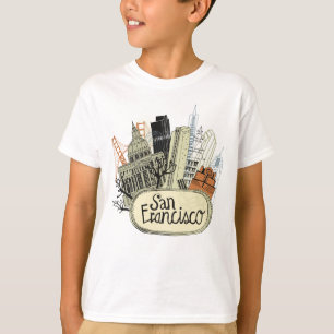 手描きのサンフランシスコ Tシャツ