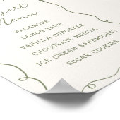 手描きのサージグリーン フレーム デザート メニュー ポスター (角)