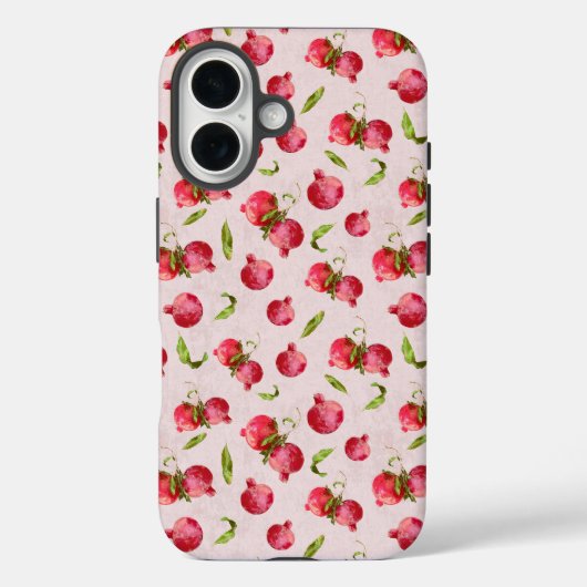 手描きのザクロの植物画イラスト Case-Mate iPhoneケース (裏面)
