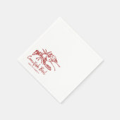 手描きのザリガニのボイルパーティー スタンダードカクテルナプキン (角)