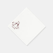 手描きのシャンパングラスのウェディングナプキン スタンダードカクテルナプキン (角)