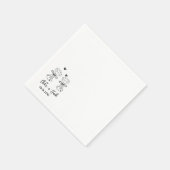 手描きのシャンパングラスのウェディングナプキン スタンダードカクテルナプキン (角)