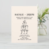 手描きのシャンパンタワー結婚を 招待状 (スタンド正面)