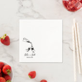 手描きのシャンパンタワー グラス ウェディング ナプキン スタンダードカクテルナプキン (インサイチュ)