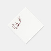 手描きのシャンパンタワー グラス ウェディング ナプキン スタンダードカクテルナプキン (角)