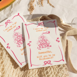 手描きのシャンパンタワー ブライドメイド プロポーズ 招待状