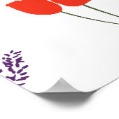 手描きのシンプルな野の花の結婚式 座席表 ポスター (角)