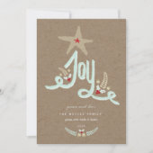 手描きのシンプルな青の喜びのカリグラフィー植物 シーズンカード (正面)